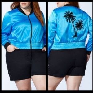 mblm by Tess Holiday Satin Bomber Jacket Size 5X